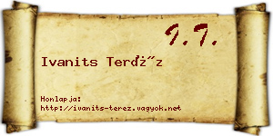 Ivanits Teréz névjegykártya