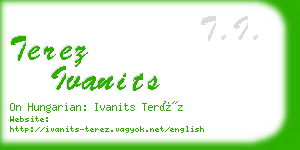 terez ivanits business card